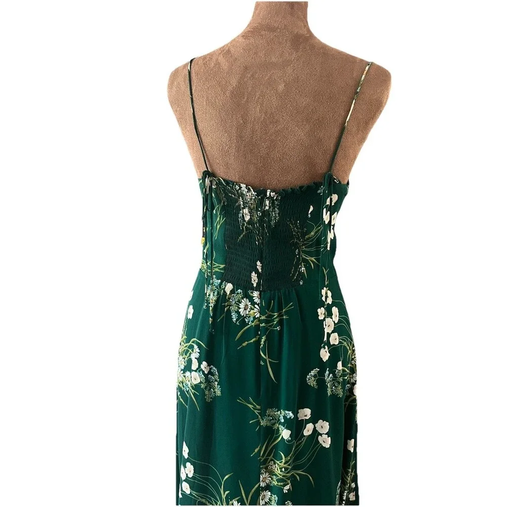 Reformation Size 6 Juliette Dress Green Floral Buena Green - Picture 5 of 9